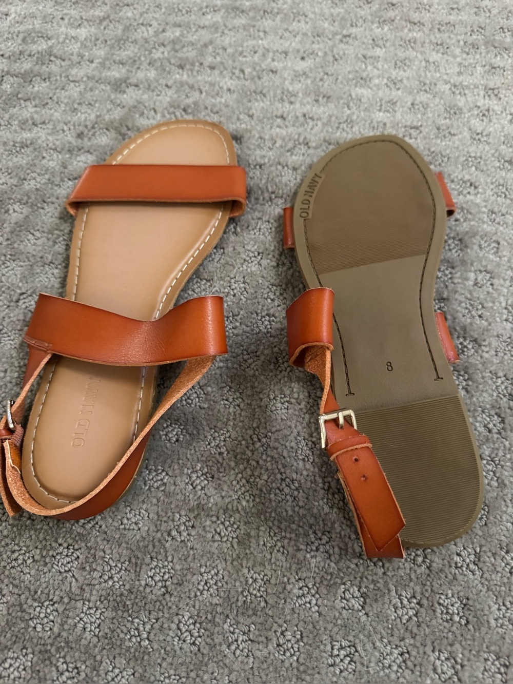 NWOT Old Navy Women's Cognac Double-Strap Sandals